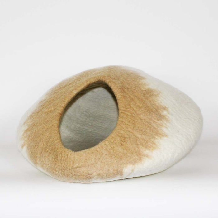 Fawn & Beige Cat Cave Bed Right View