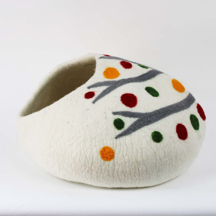 Festive Cat Cave Bed Right Side View