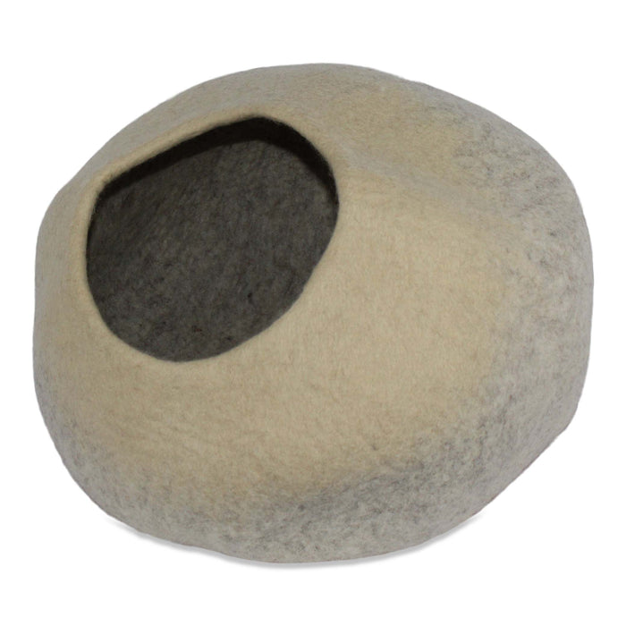 Cat Cave Bed - Farmhouse Grey & Cream Cat Cave