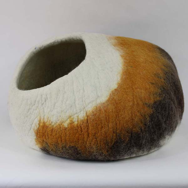 Cat Cave Bed - Extra Large Cat Cave Pet Bed Harvest Brown & Rust Orange