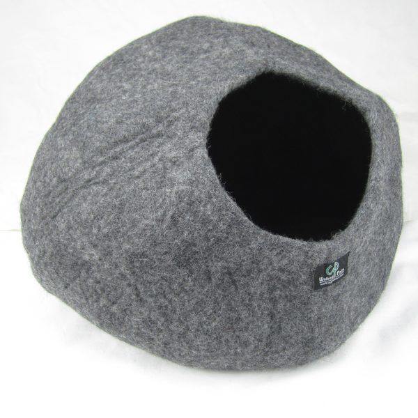 Felt Wool Cat Cave Bed - Heathered Gray - Cozy Cat Cave Beds