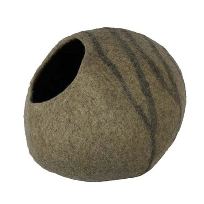 Felt Wool Cat Cave Bed - Desert Sand
