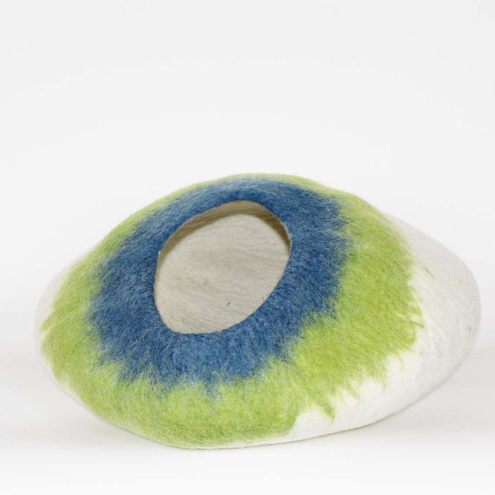 Cat Cave Bed - Lime, Blue & White Cat Cave Pet Bed