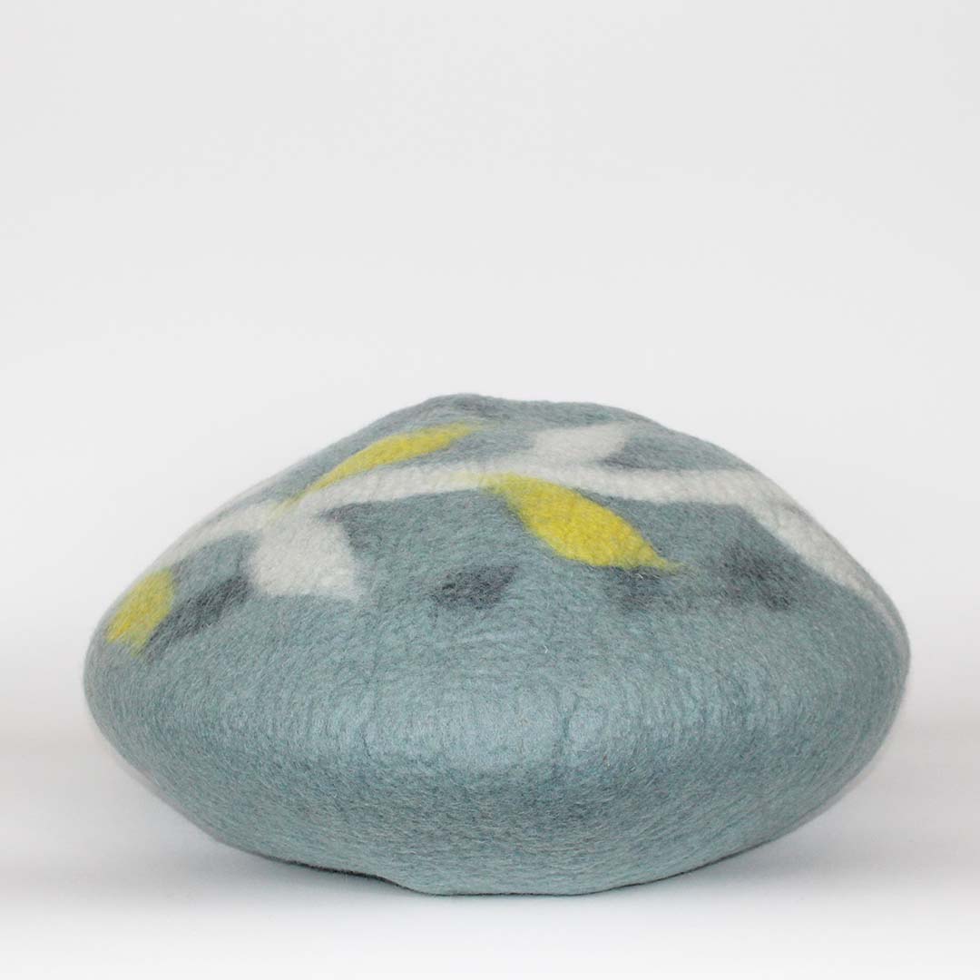 Cat Cave Bed - Sky Blue with Aspen Leaves Cat Cave Pet Bed