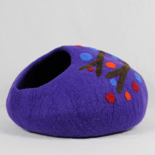 Right Side View Enchanted Forest Cat Cave Bed