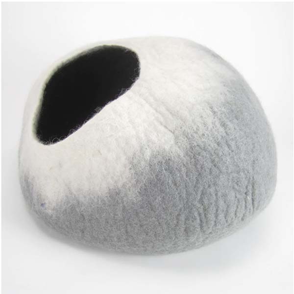 Cat Cave Bed - Extra Large Cat Cave Pet Bed Farmhouse White and Grey.