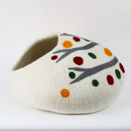 Festive Cat Cave Bed Right Side View