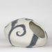 Gray Spirals on White Cat Cave Bed Left View