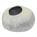 Farmhouse Gray & White Cat Cave Bed Right View