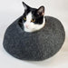 Felt Wool Cat Cave Bed - Heathered Gray - Cozy Cat Cave Beds