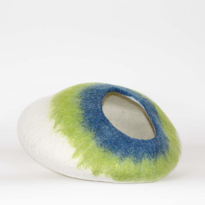 Cat Cave Bed - Lime, Blue & White Cat Cave Pet Bed