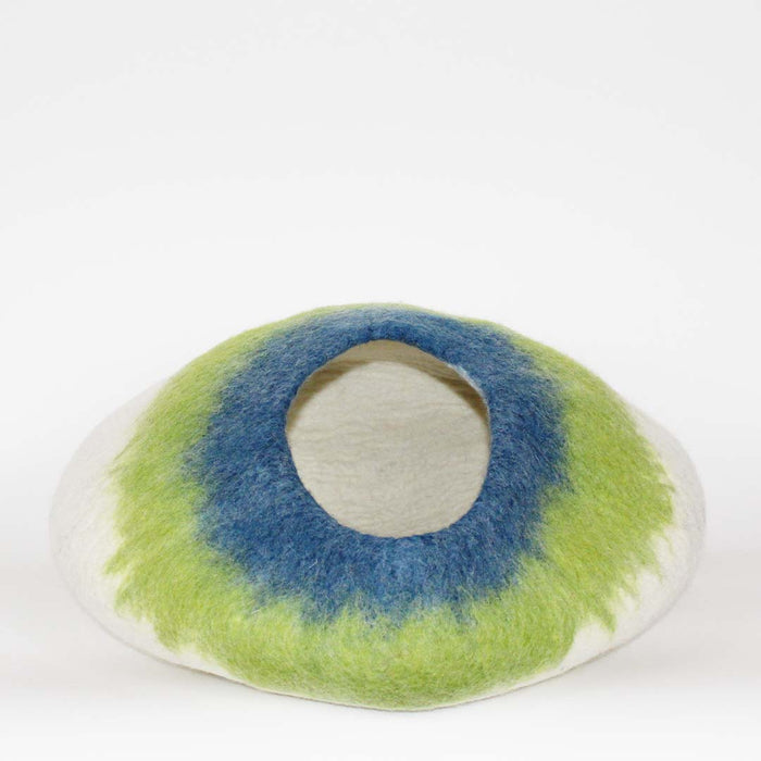 Cat Cave Bed - Lime, Blue & White Cat Cave Pet Bed